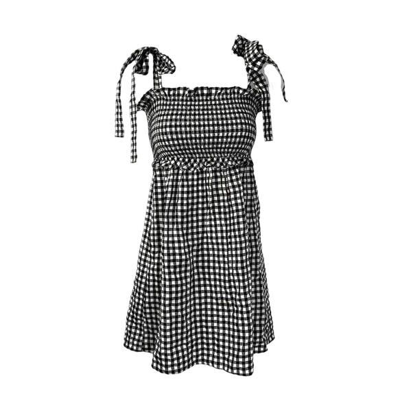 Reformation Dawson Mini Dress Check Smocked Gingham Jamcore - Picture 11 of 11
